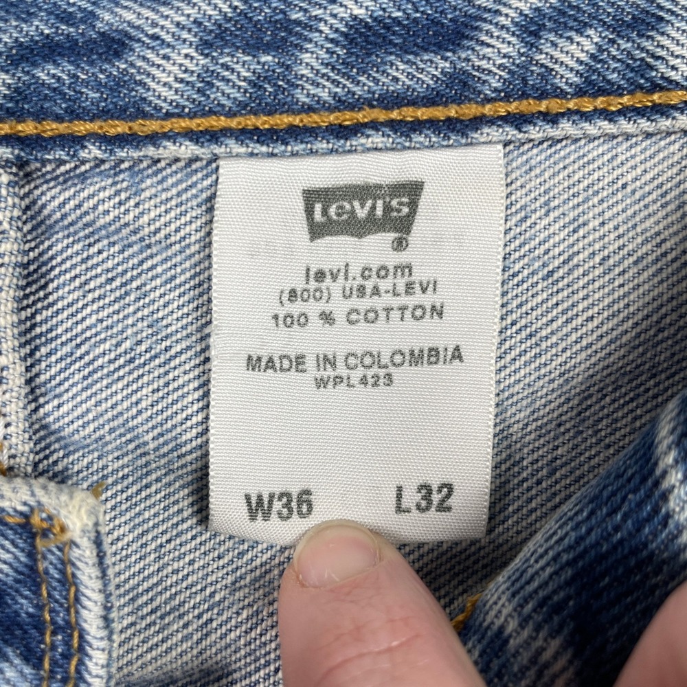 VTG Levis 501 Jeans Mens 36x32 Light Wash Thrashed Distressed Straight Leg Y2K - Picture 8 of 10